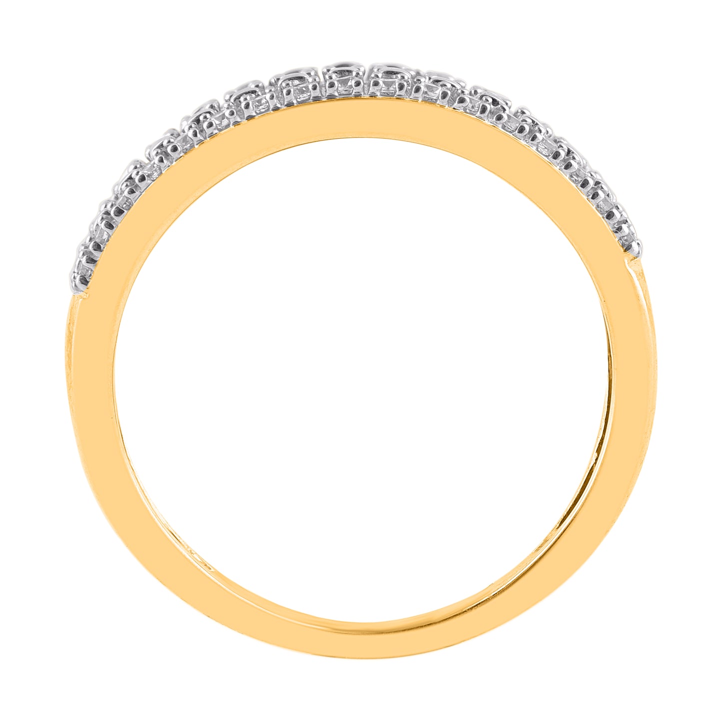 0.50 Ct Diamond Multi-Row Wedding Band Ring in 14K Yellow Gold