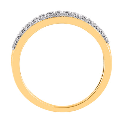 0.50 Ct Diamond Multi-Row Wedding Band Ring in 14K Yellow Gold