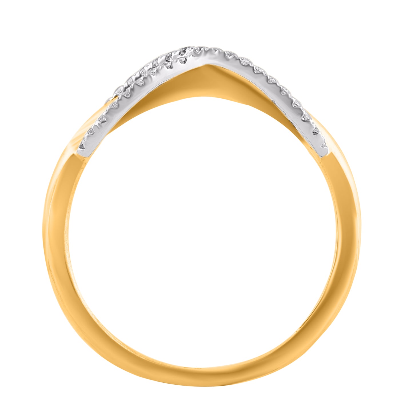0.15 Carat Natural Round Diamond 14KT Yellow Gold Infinity Ring