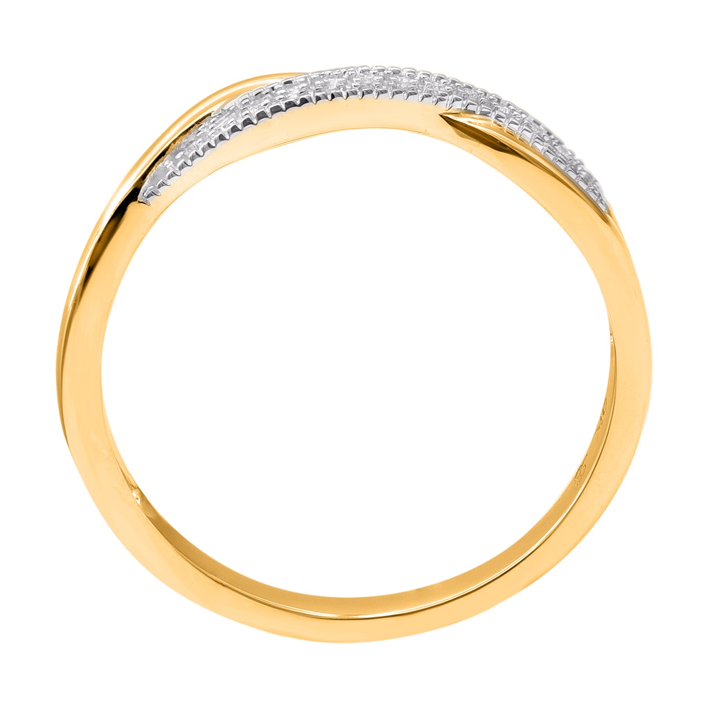 0.04 Carat Natural Diamond Wedding Band Ring in 14K Yellow Gold