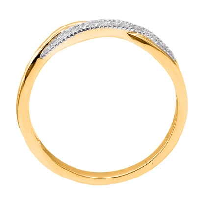 0.04 Carat Natural Diamond Wedding Band Ring in 14K Yellow Gold