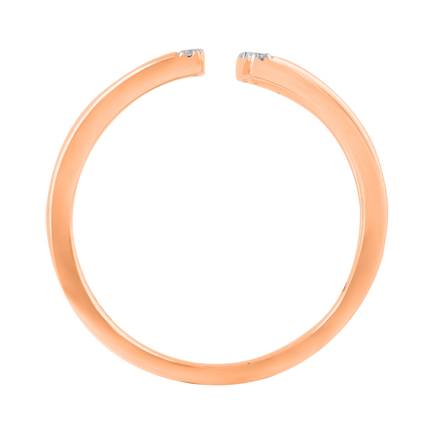 0.05 Carat Natural Diamond Parallel Bar Ring in 14K Rose Gold