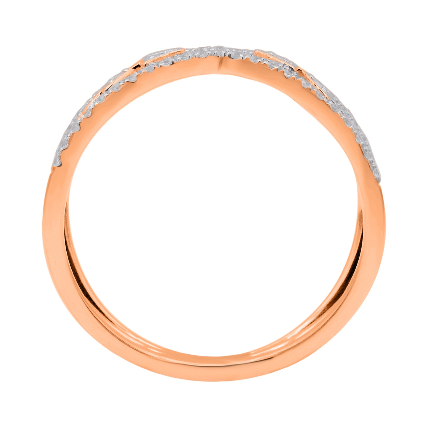 0.20 Carat Diamond 14K Rose Gold Wedding Band Ring