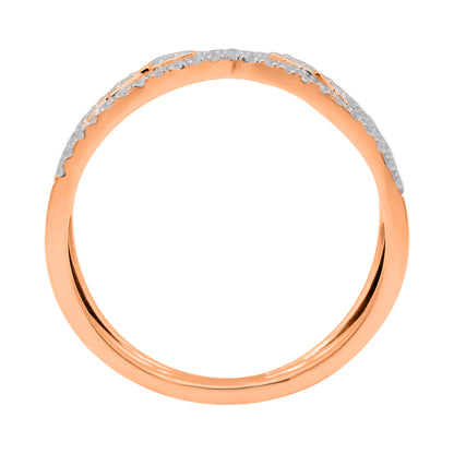 0.20 Carat Diamond 14K Rose Gold Wedding Band Ring