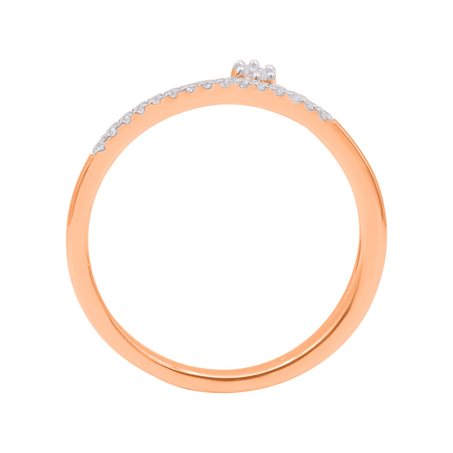 0.10 Carat Natural Round Diamond 14KT Rose Gold Promise Ring