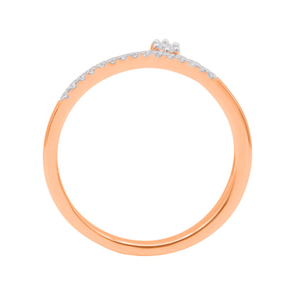 0.10 Carat Natural Round Diamond 14KT Rose Gold Promise Ring