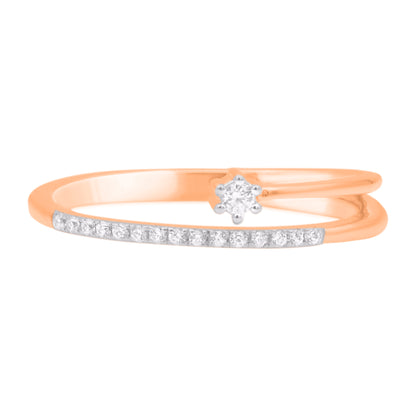 0.10 Carat Natural Round Diamond 14KT Rose Gold Promise Ring