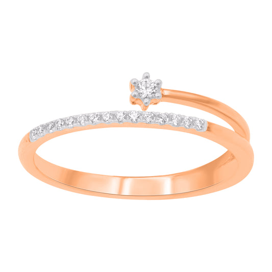 0.10 Carat Natural Round Diamond 14KT Rose Gold Promise Ring