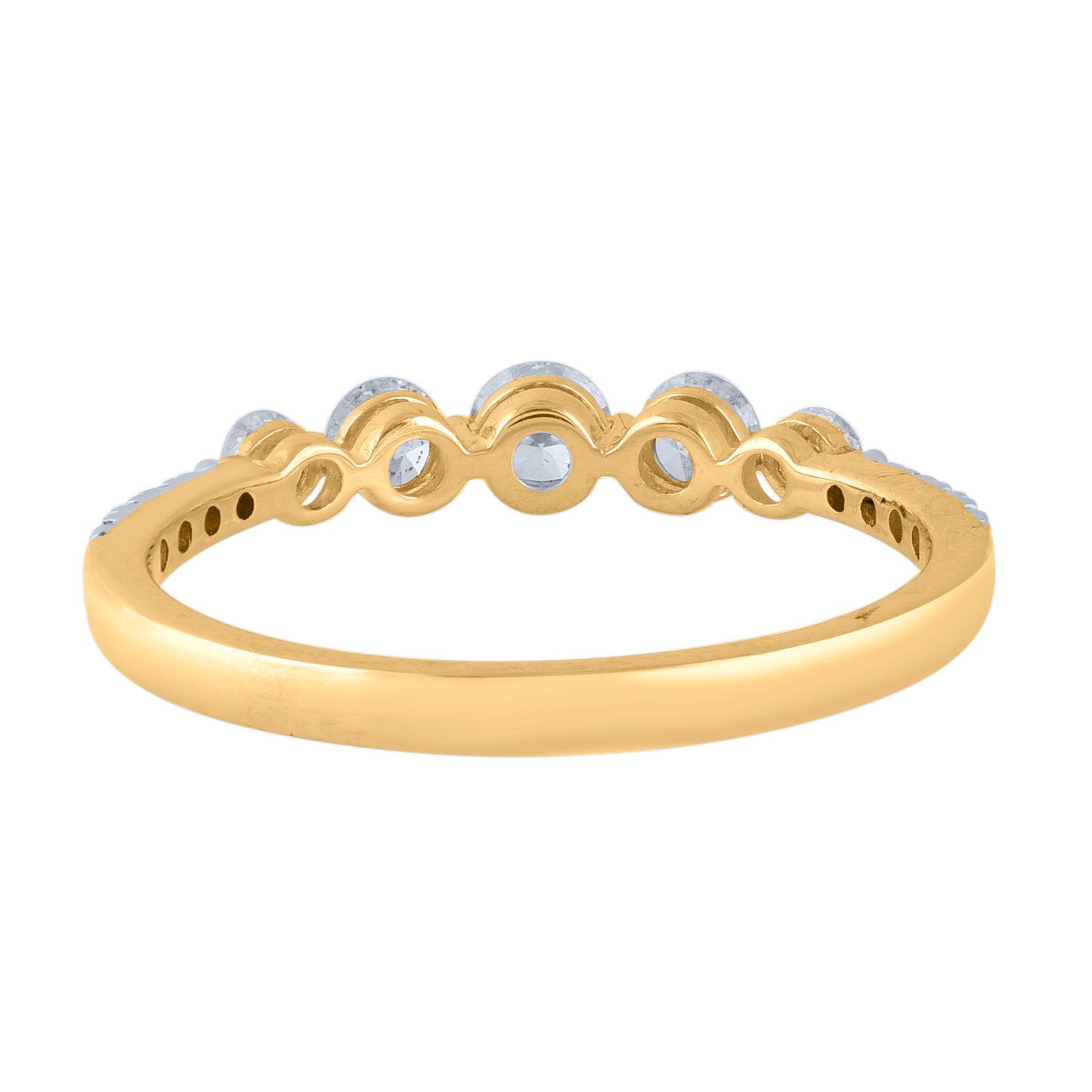0.50 Carat Brilliant Diamond 5 Stone Band Ring in 14K Yellow Gold