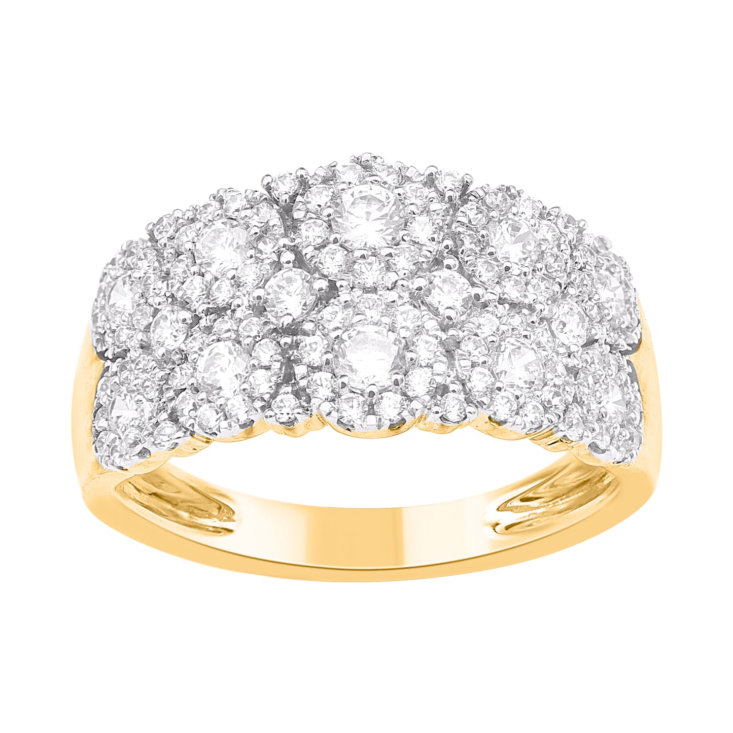 1.0 Carat Natural Diamond Wedding Band Ring 14K Yellow Gold