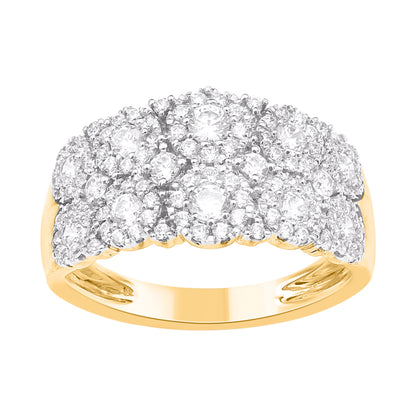 1.0 Carat Natural Diamond Wedding Band Ring 14K Yellow Gold