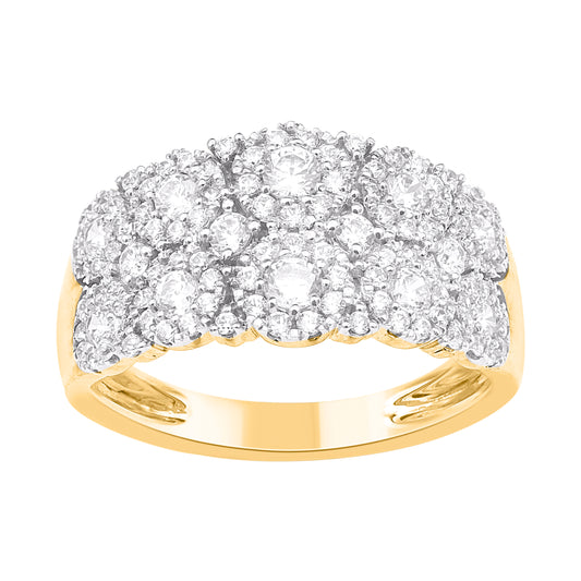 1.0 Carat Natural Diamond Wedding Band Ring 14K Yellow Gold