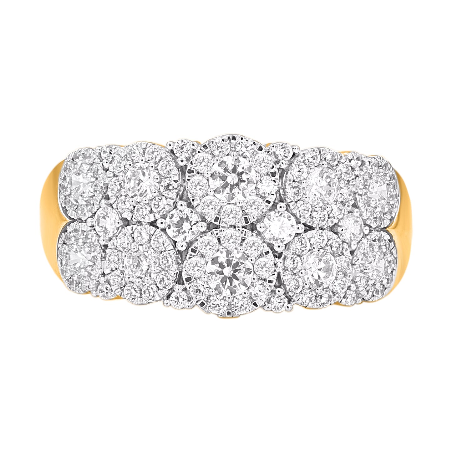 1.0 Carat Natural Diamond Wedding Band Ring 14K Yellow Gold
