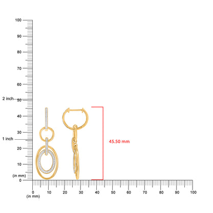 0.33 Carat Diamond Multi-Link Oval Drop Earrings in 10K Gold