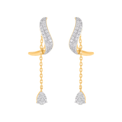 0.25 Carat Natural Diamond Drop Dangle Earrings in 10K Yellow Gold