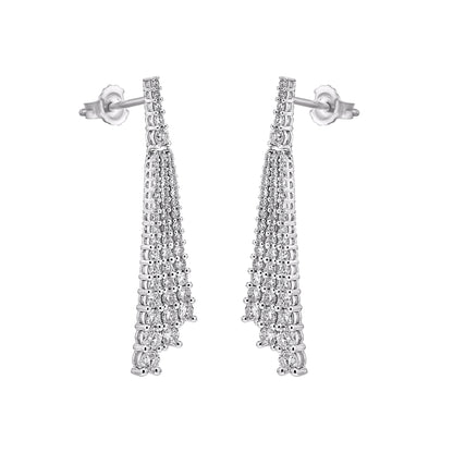 2.50 Carat Round Brilliant Diamond Drop Earrings in 14K White Gold
