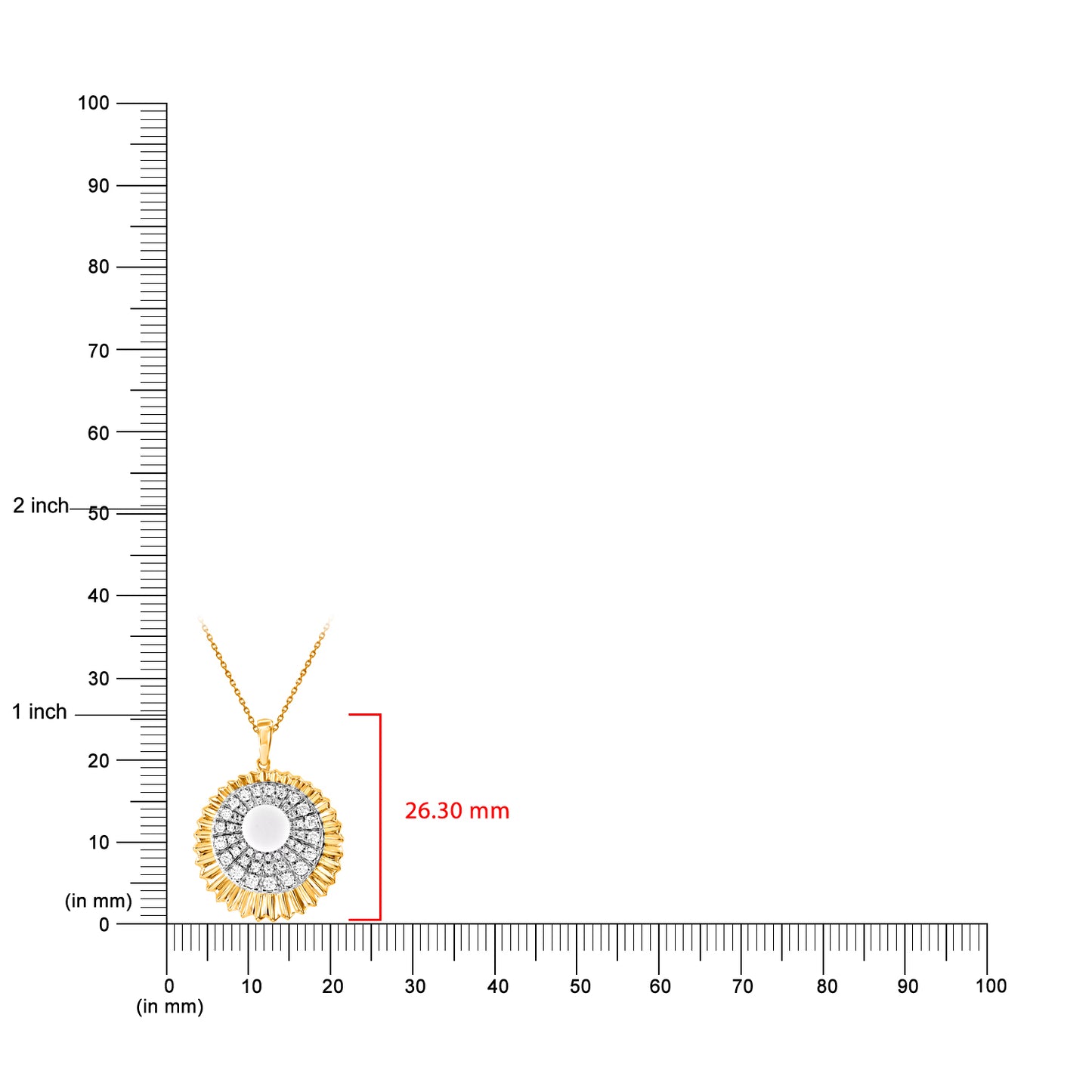Diamond Sunburst Halo Pendant in 14K Yellow Gold