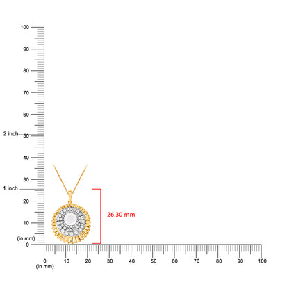 Diamond Sunburst Halo Pendant in 14K Yellow Gold