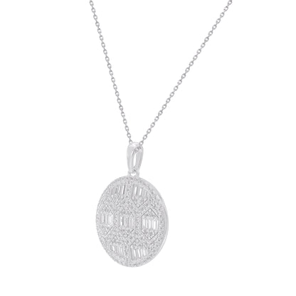 Geometric Diamond Medallion Pendant in 14KT Gold