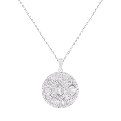 Geometric Diamond Medallion Pendant in 14KT Gold