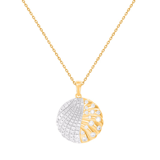 Dual-Tone Designer Pendant in 14KT Gold