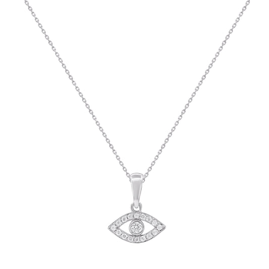 Evil Eye Pendant in 14KT White Gold
