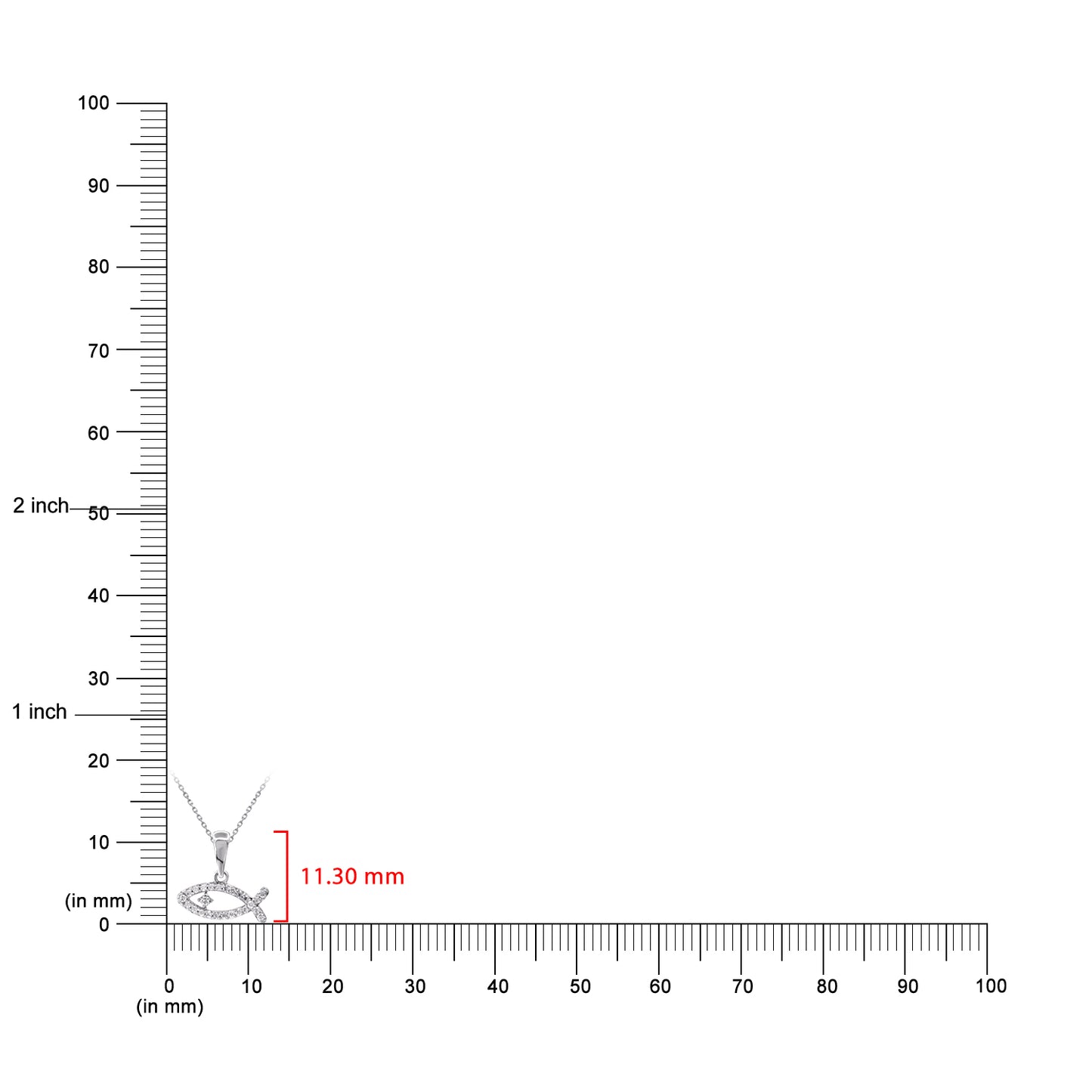 Christian Fish Pendant in 14KT White Gold