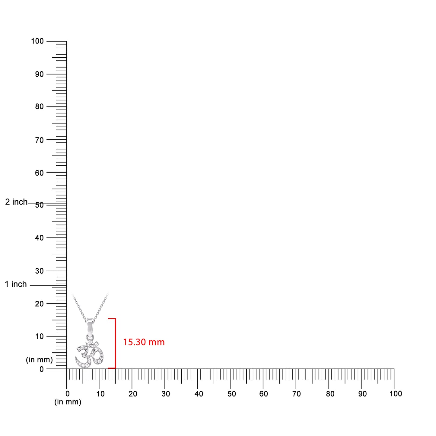 Sacred Om (ॐ) Diamond Pendant in 14KT White Gold