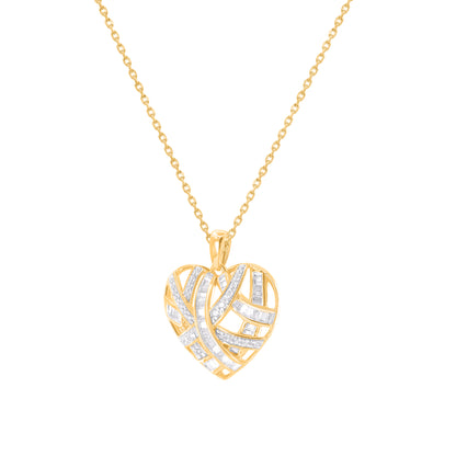 Interwoven Ribbon Heart Pendant in 14KT Gold