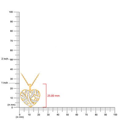 Interwoven Ribbon Heart Pendant in 14KT Gold