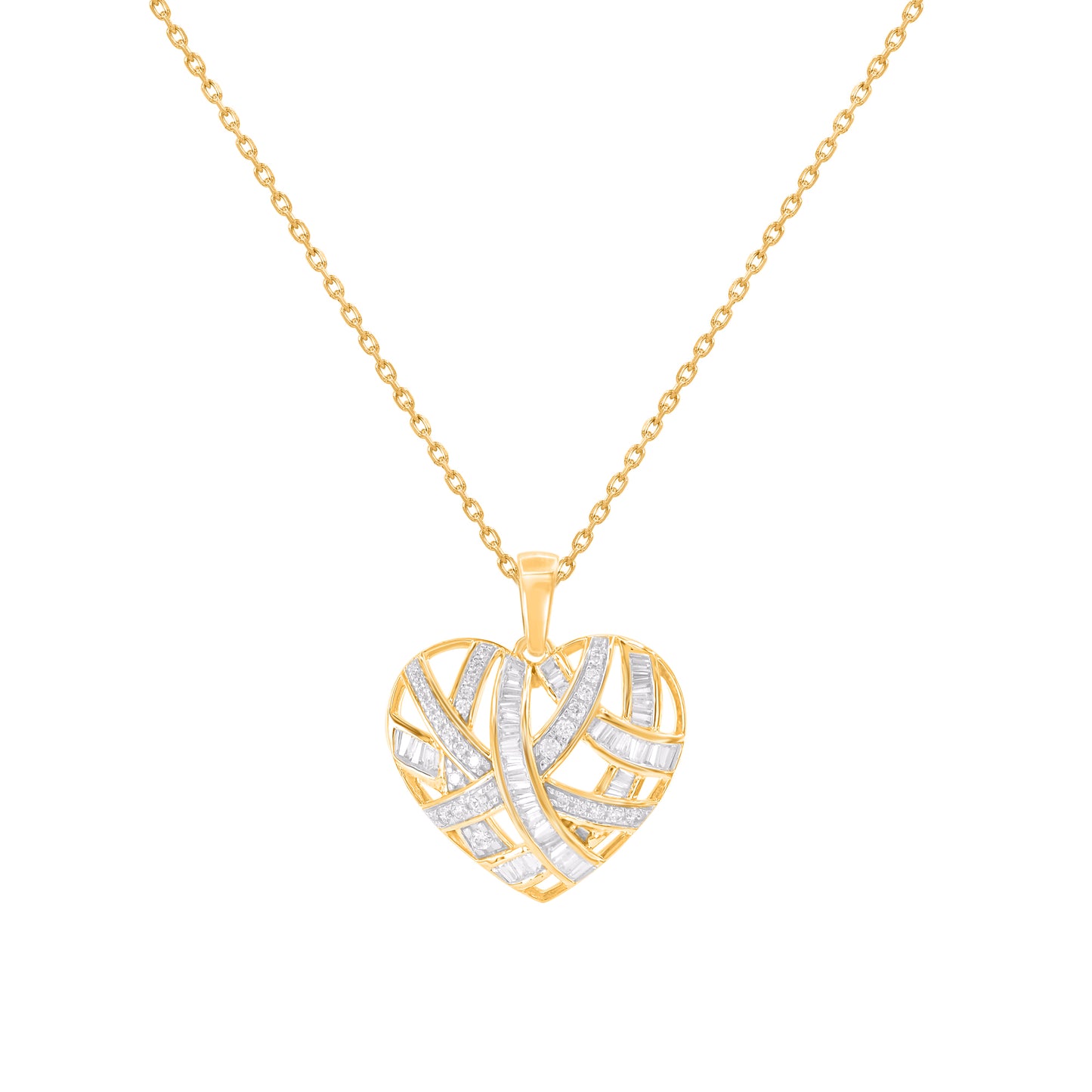 Interwoven Ribbon Heart Pendant in 14KT Gold
