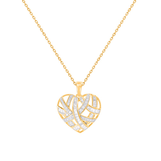 Interwoven Ribbon Heart Pendant in 14KT Gold